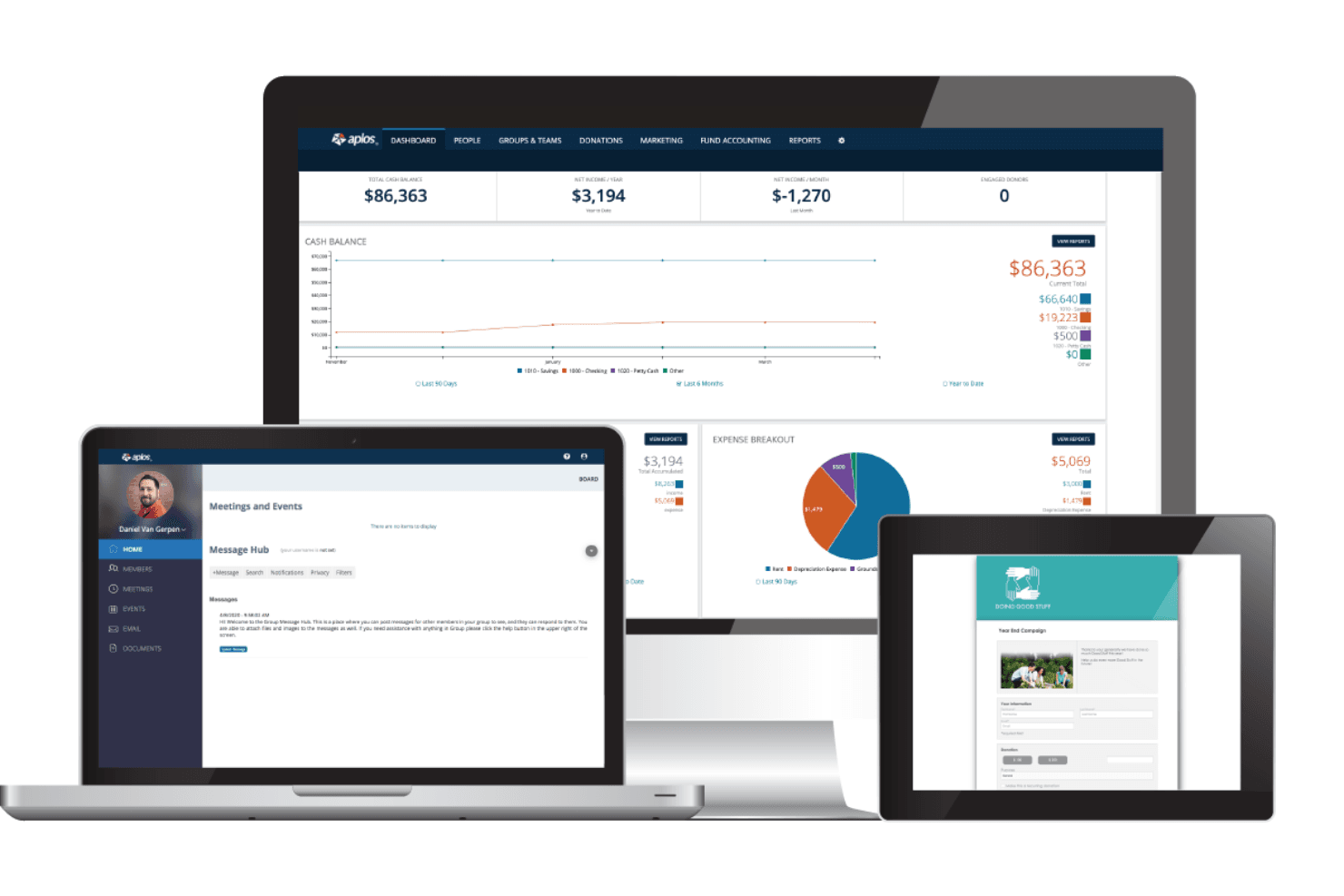 Aplos manages fund accounting, budgeting, and donor tracking in one platform.