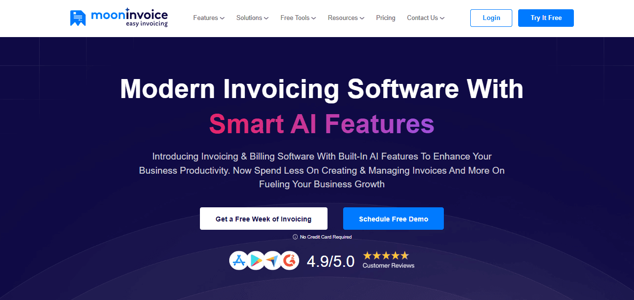 Moon Invoice streamlines invoicing, recurring billing, payments, and expenses.