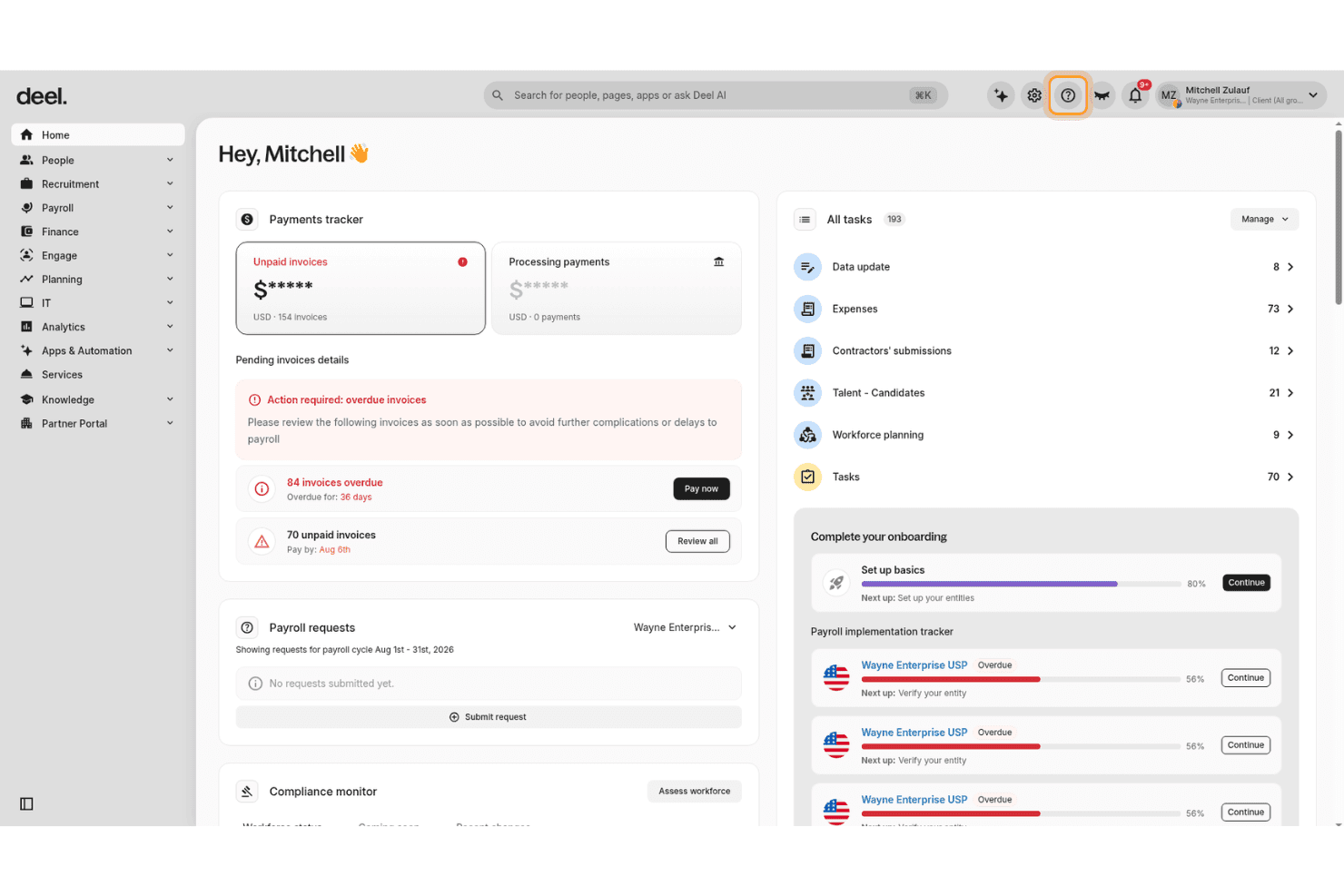 Plateforme de gestion des freelances Deel Hire pour les flux de travail des contractuels à l’échelle mondiale.