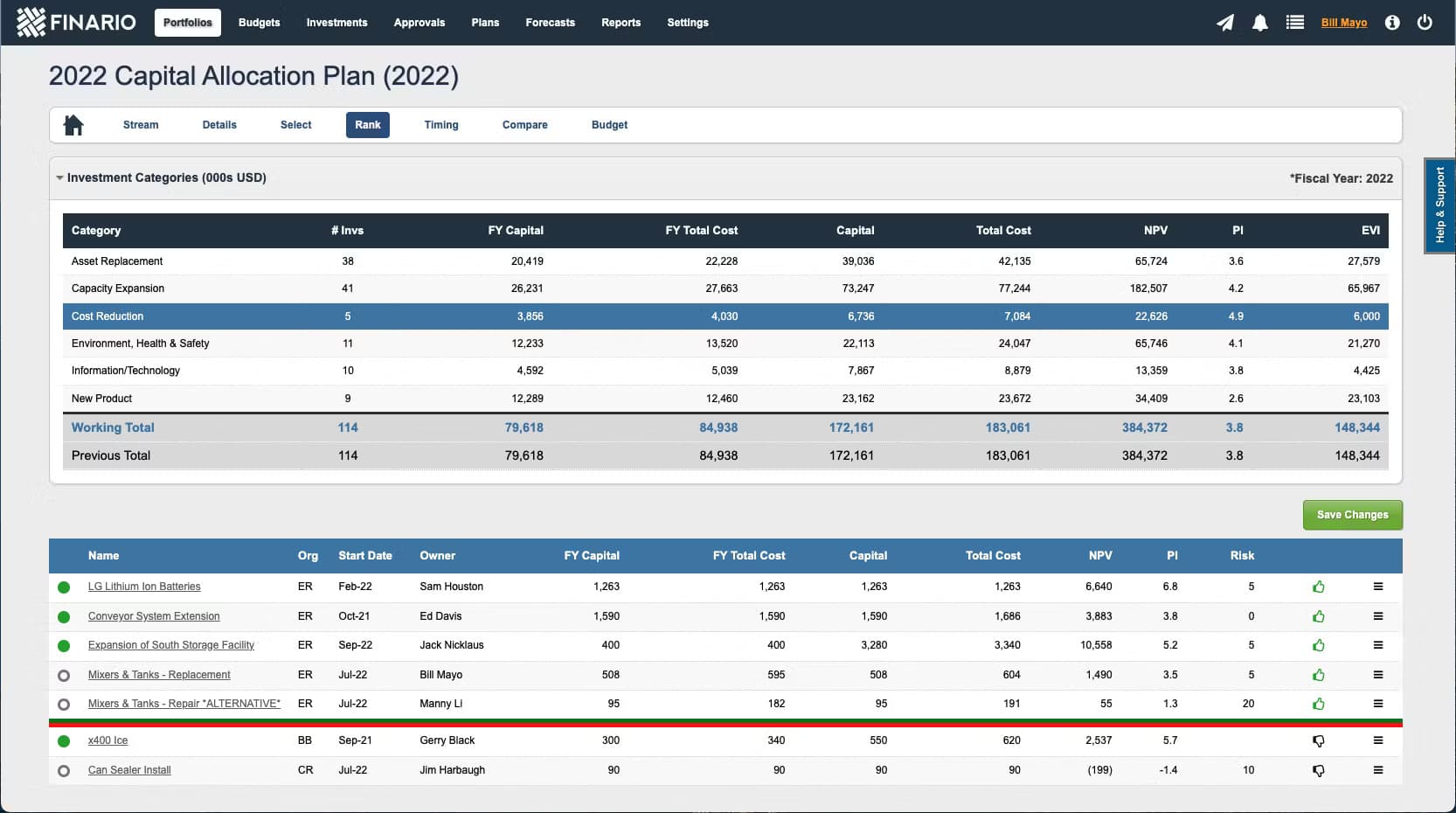 Finario screenshot