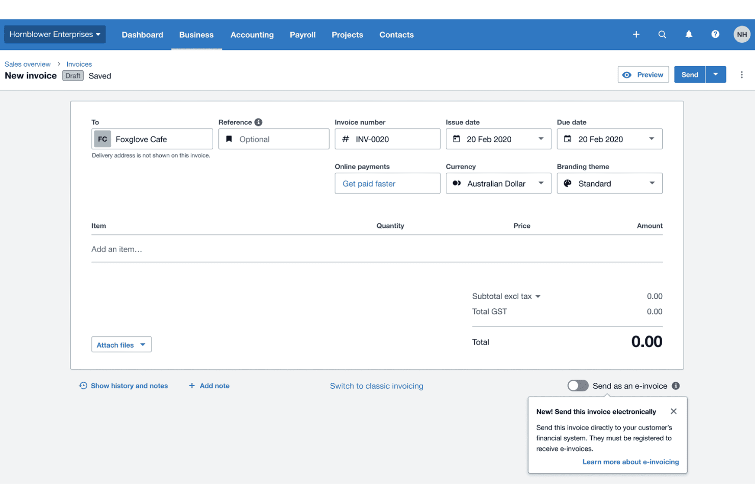 Xero screenshot
