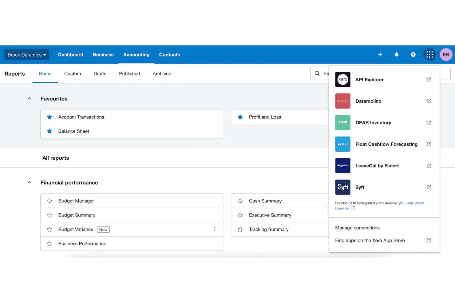 Xero screenshot