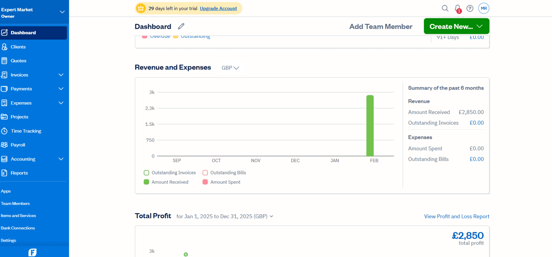 FreshBooks screenshot