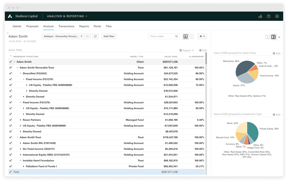 Addepar screenshot