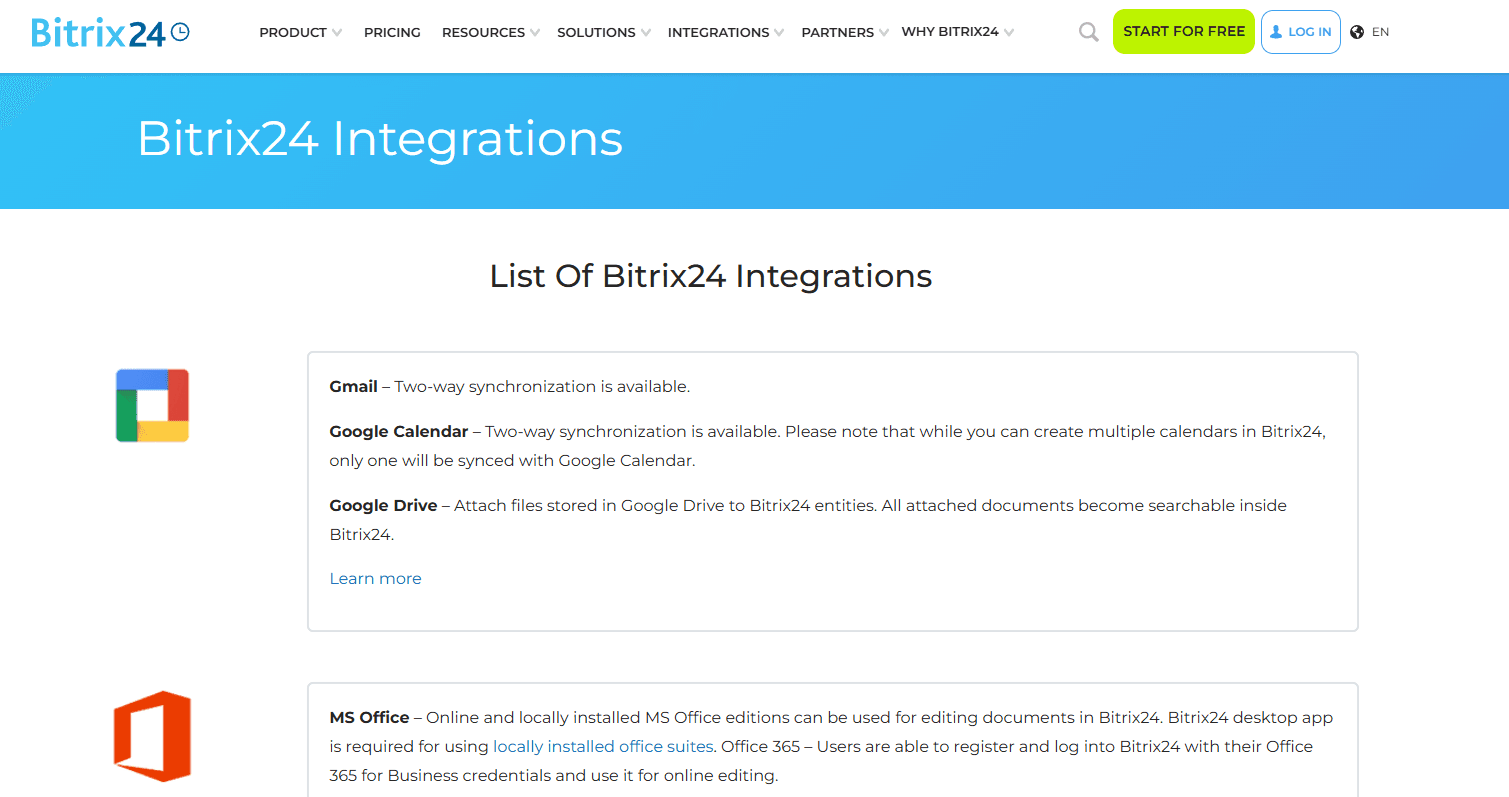 Bitrix24 screenshot