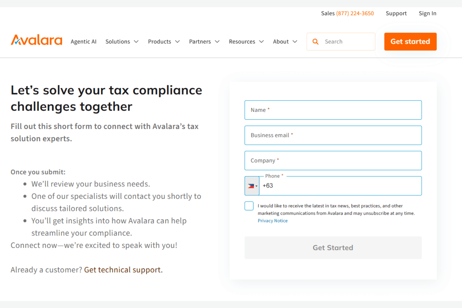 Avalara screenshot