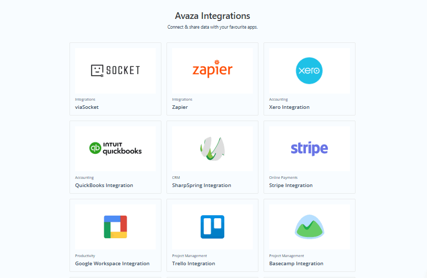 Avaza screenshot