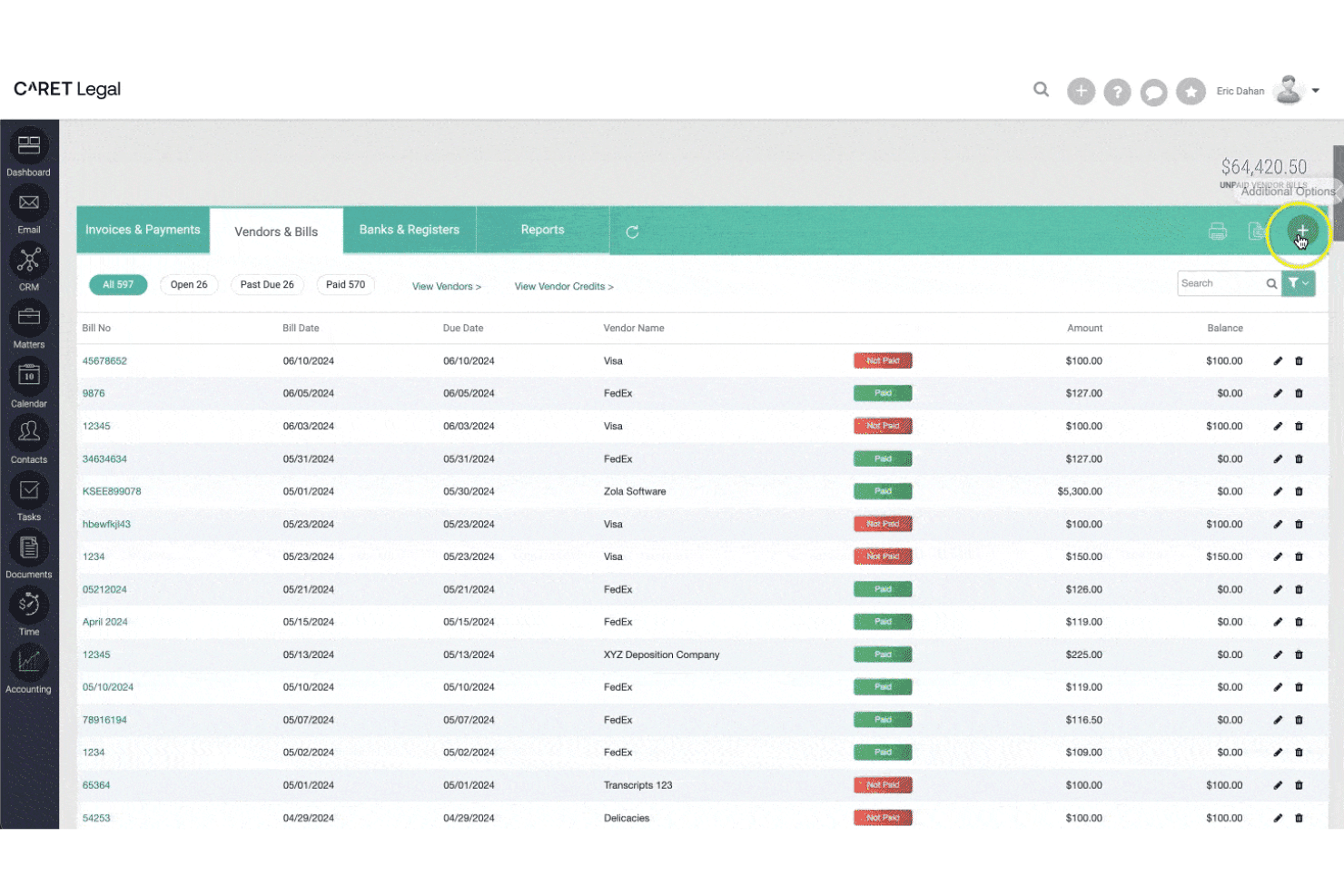 CARET Legal screenshot