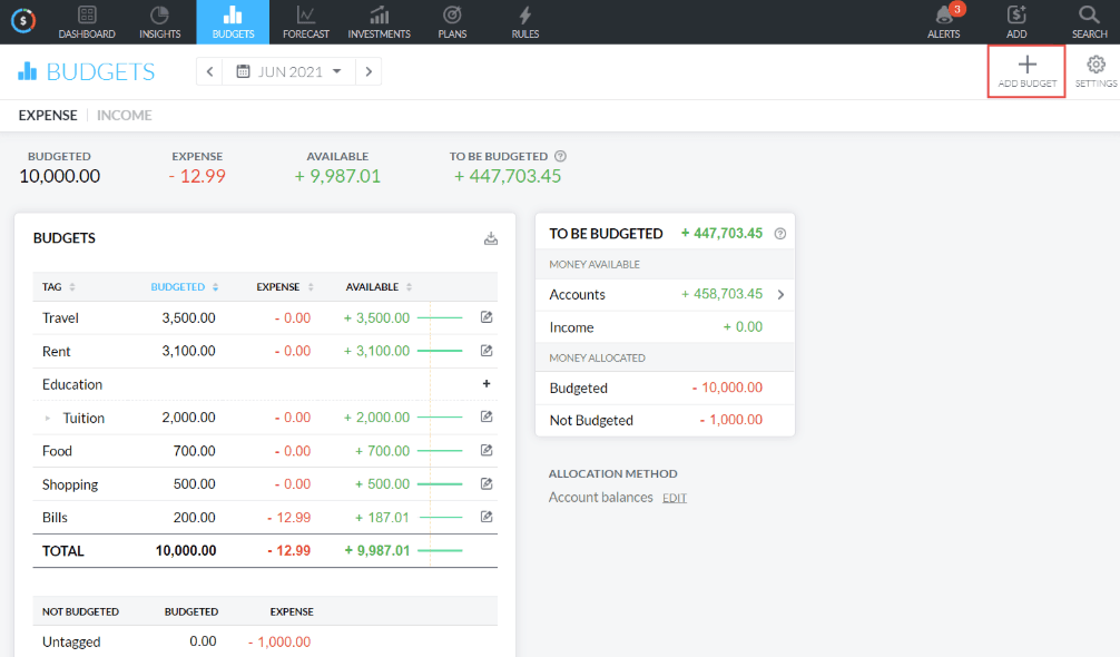 Buxfer screenshot