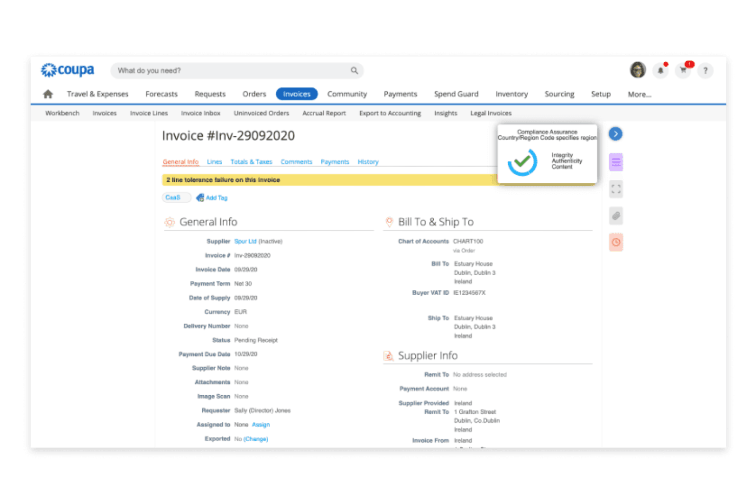 Coupa screenshot
