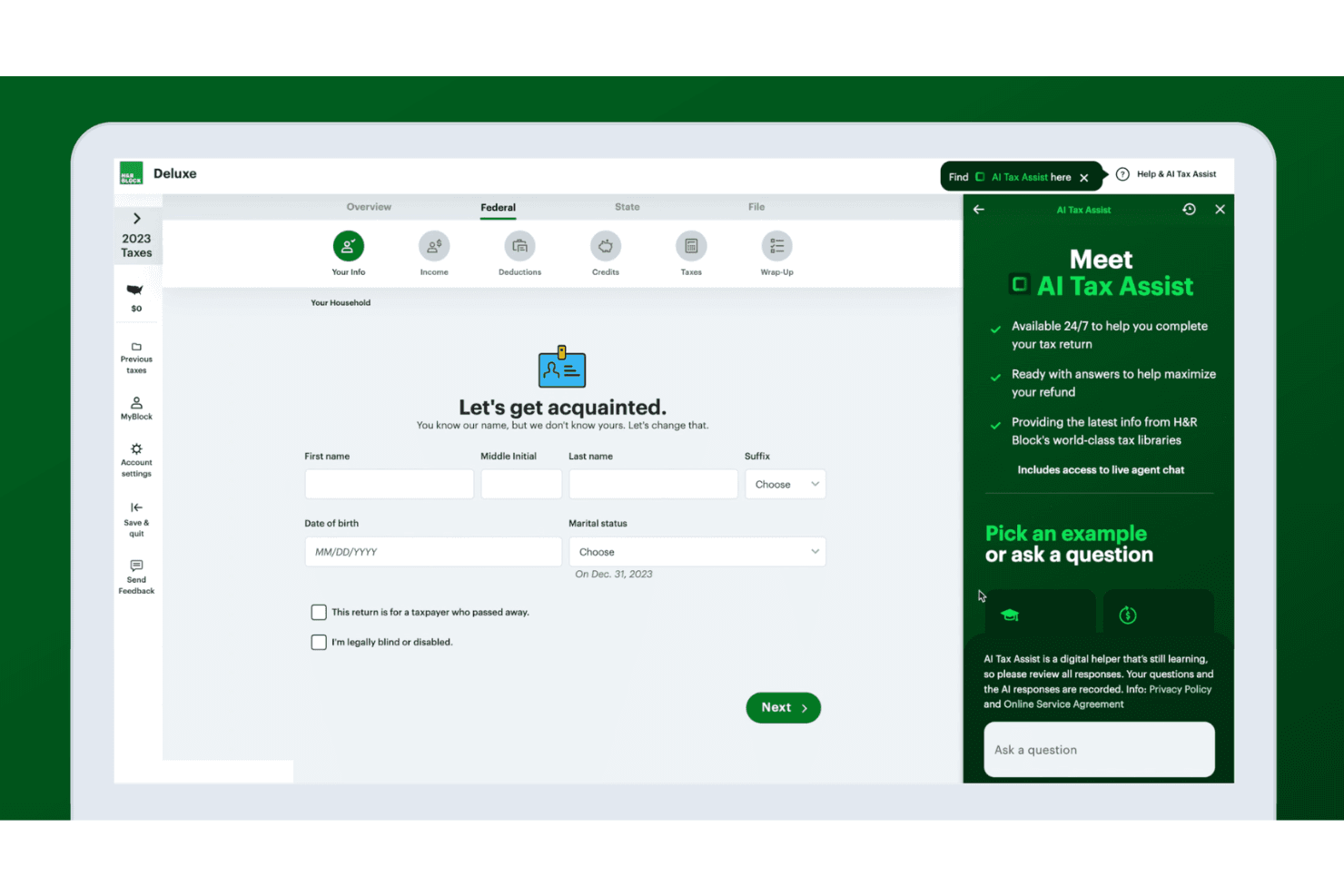 H&R Block screenshot