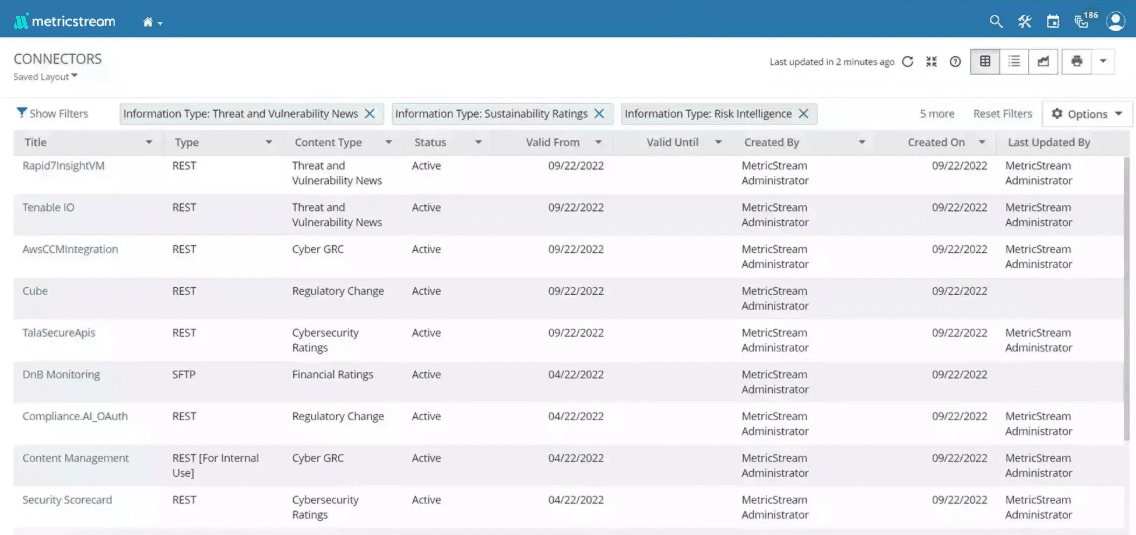 MetricStream screenshot