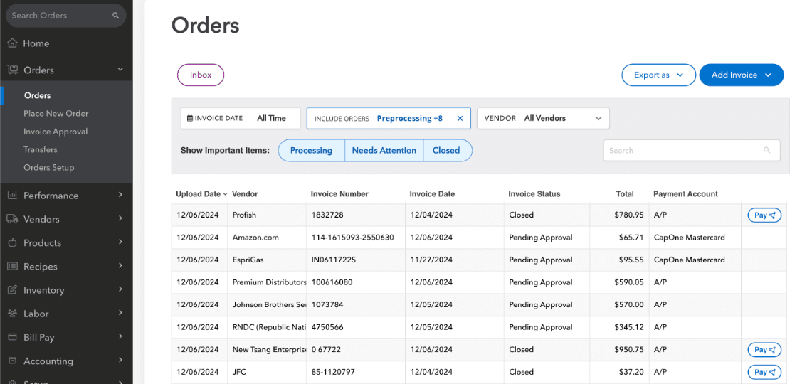 MarginEdge screenshot