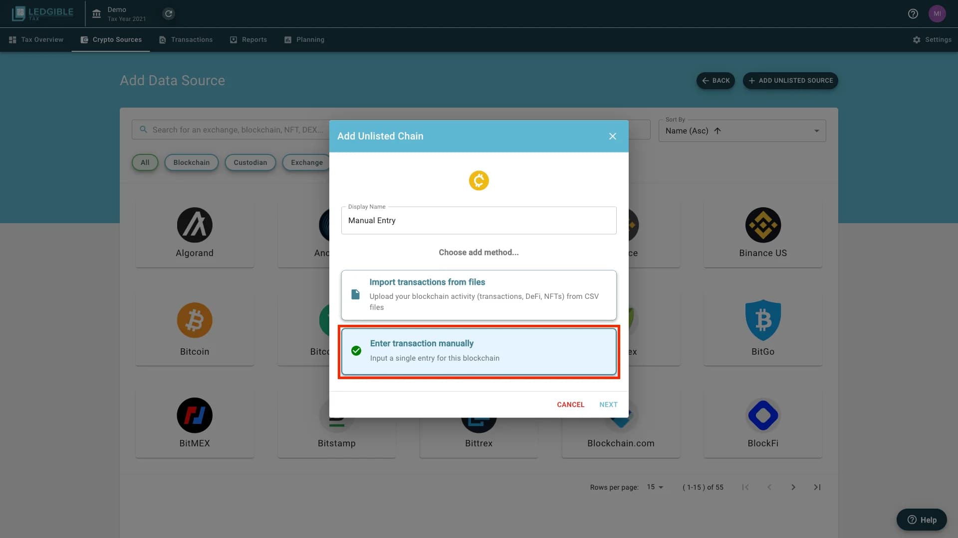 Ledgible screenshot