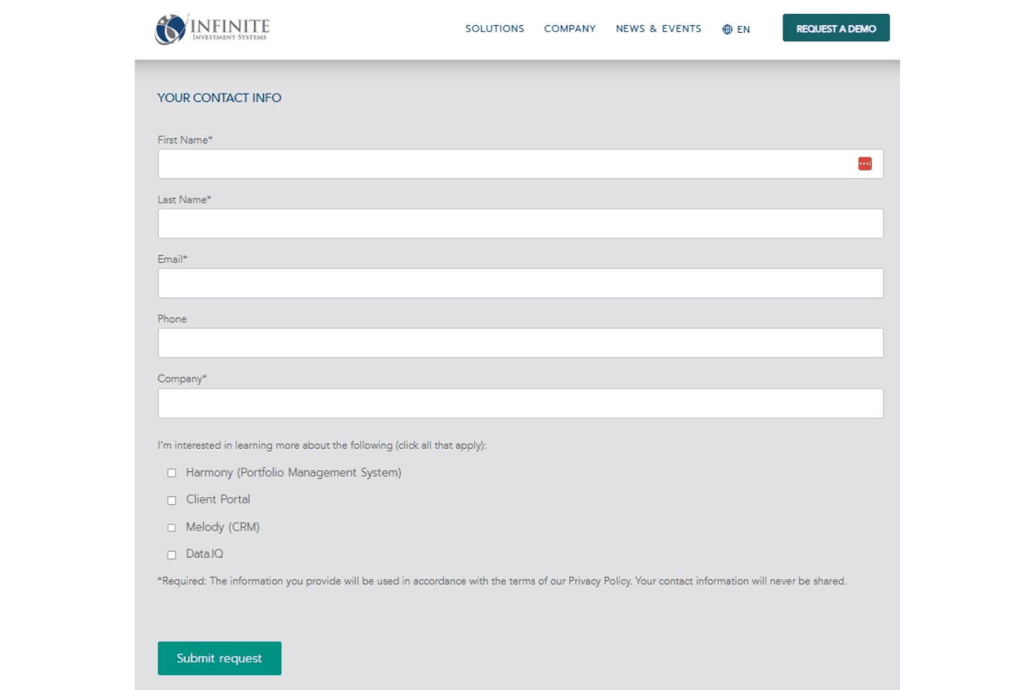 Harmony Portfolio Management screenshot