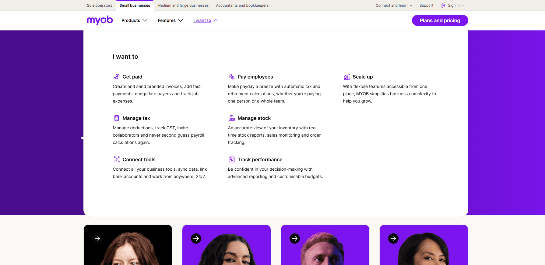 MYOB screenshot