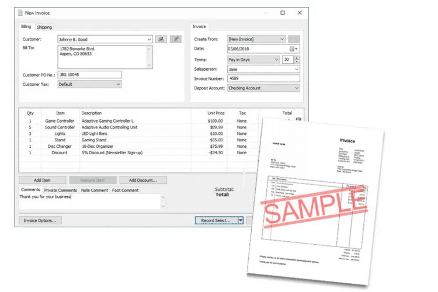Express Accounts screenshot