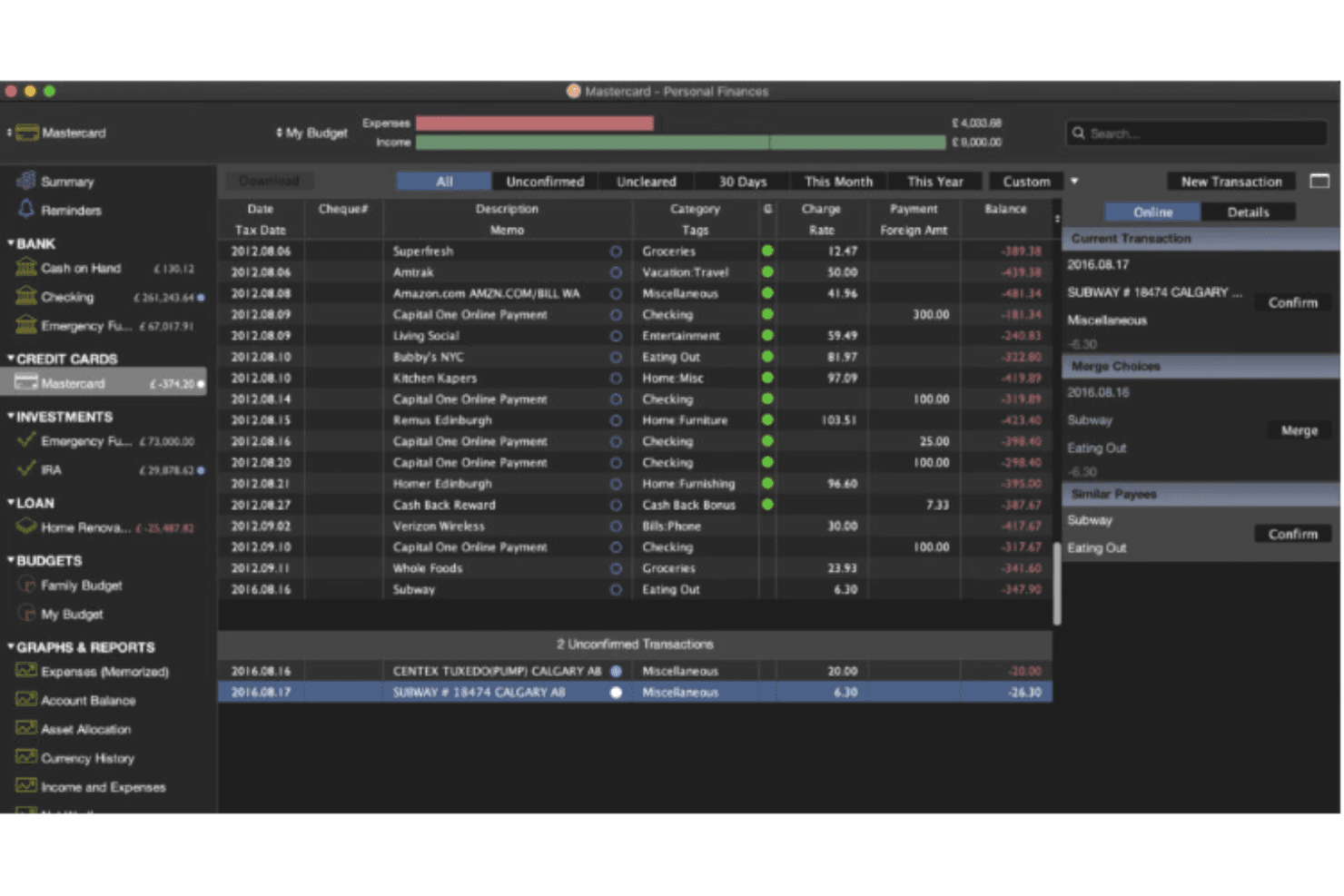 Moneydance screenshot