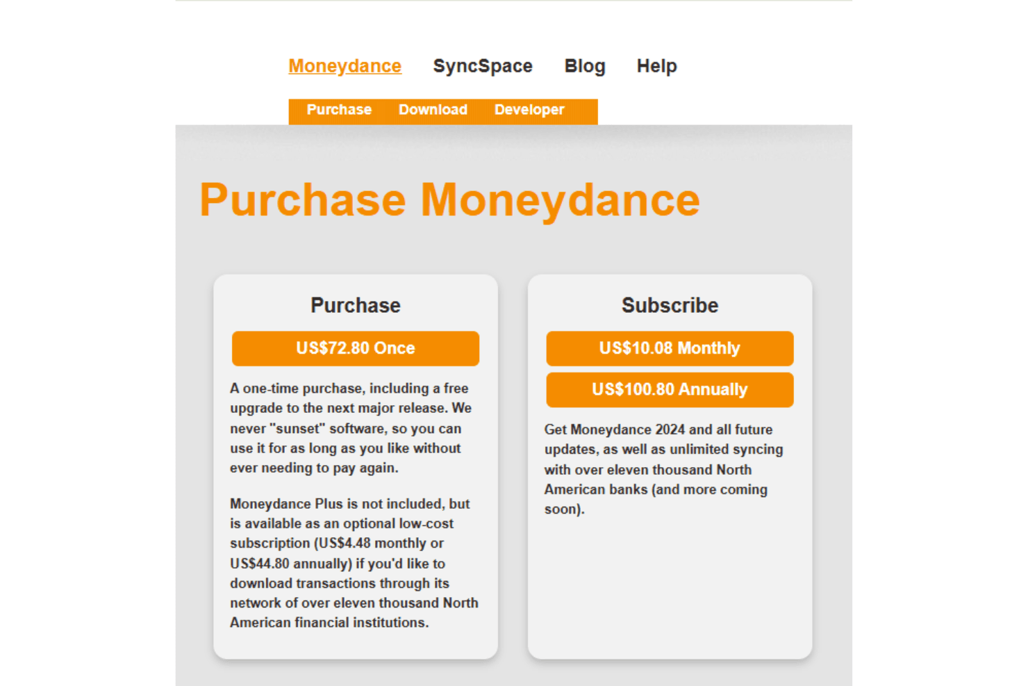Moneydance screenshot