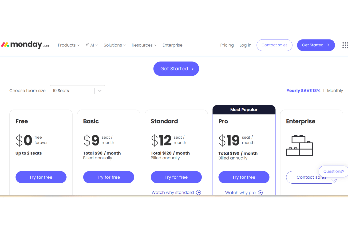 monday AI Workspace screenshot