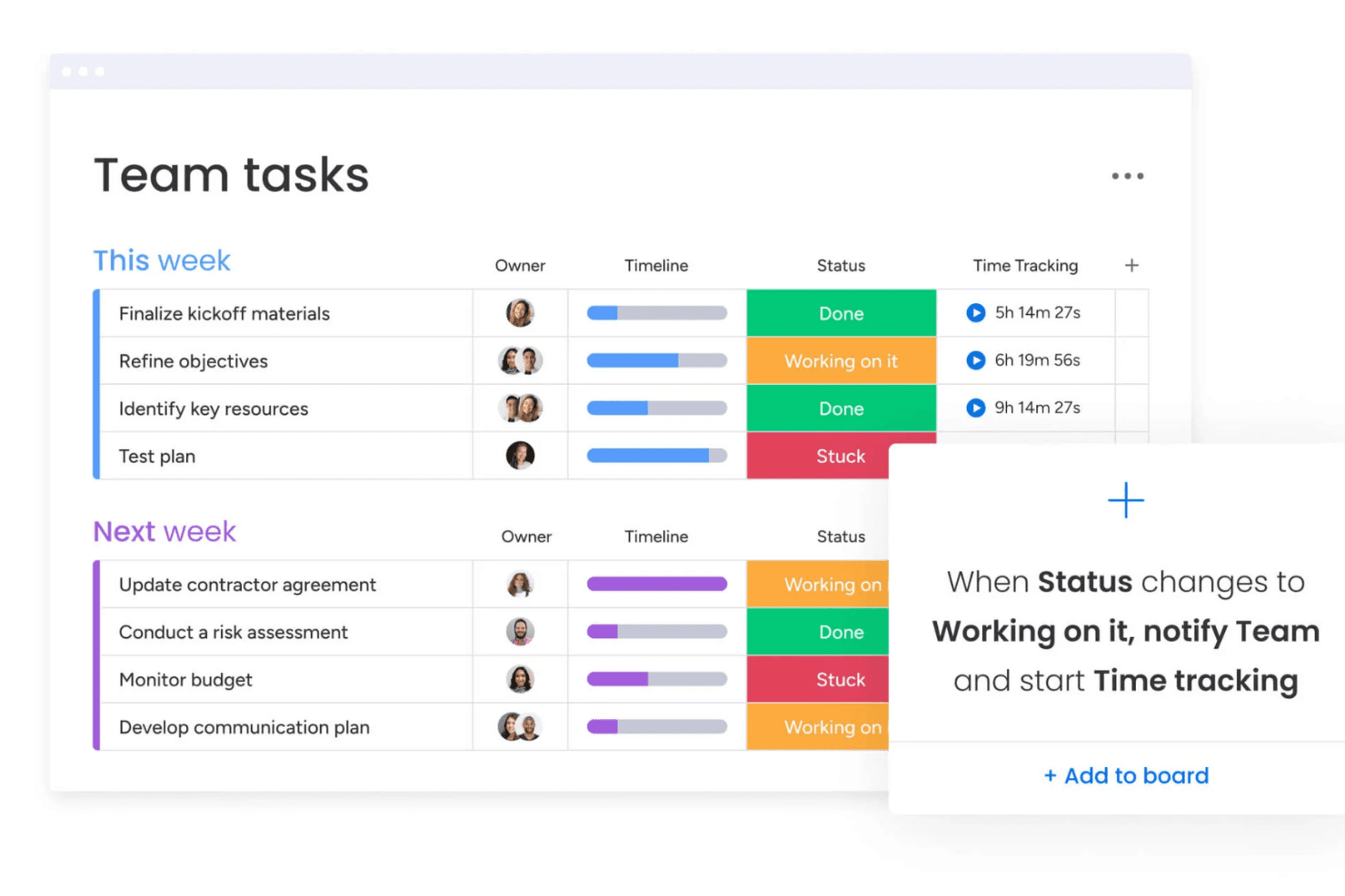monday AI Workspace screenshot