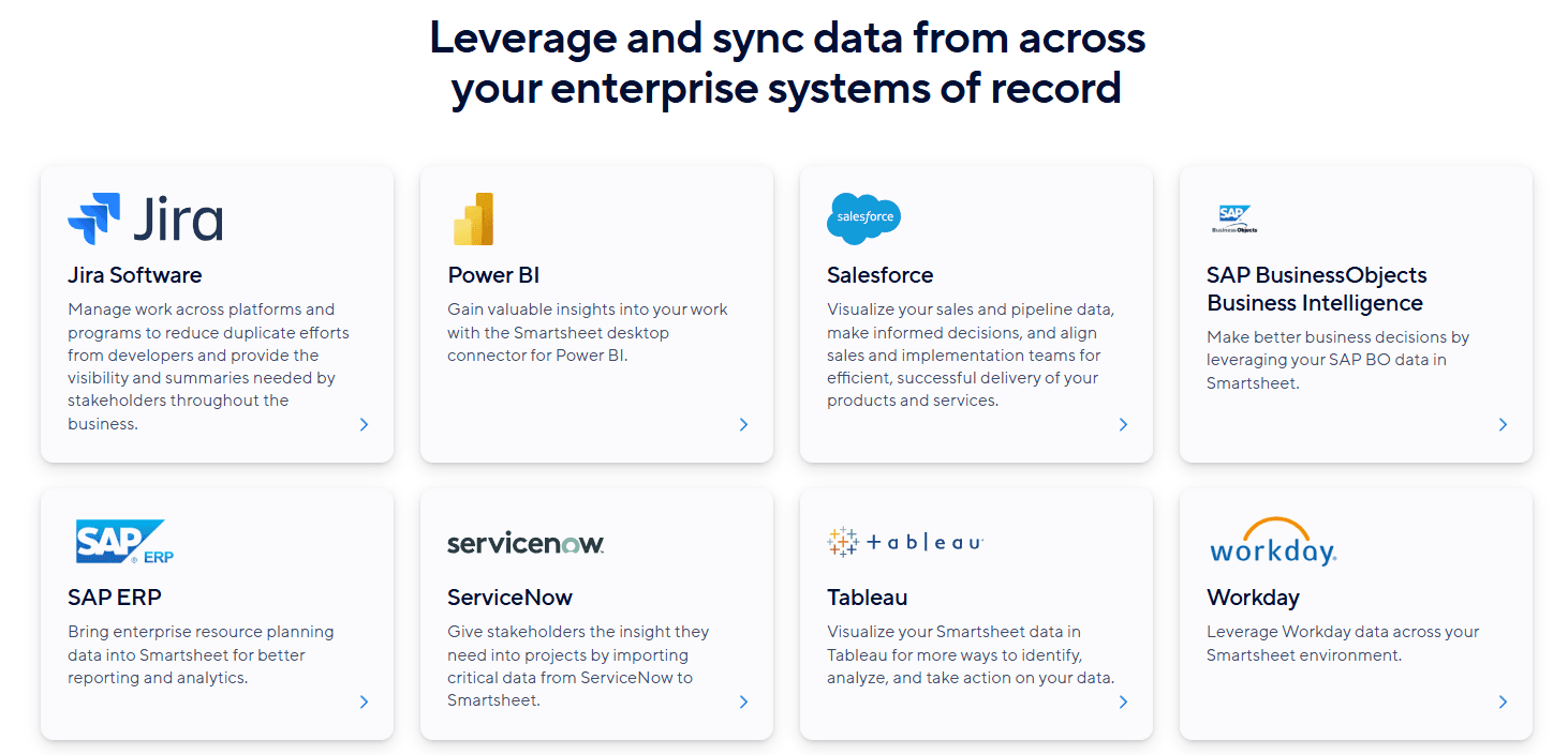 Smartsheet screenshot