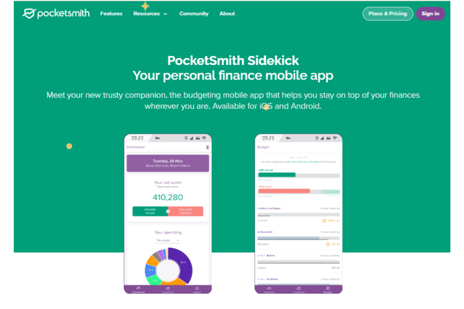 PocketSmith screenshot