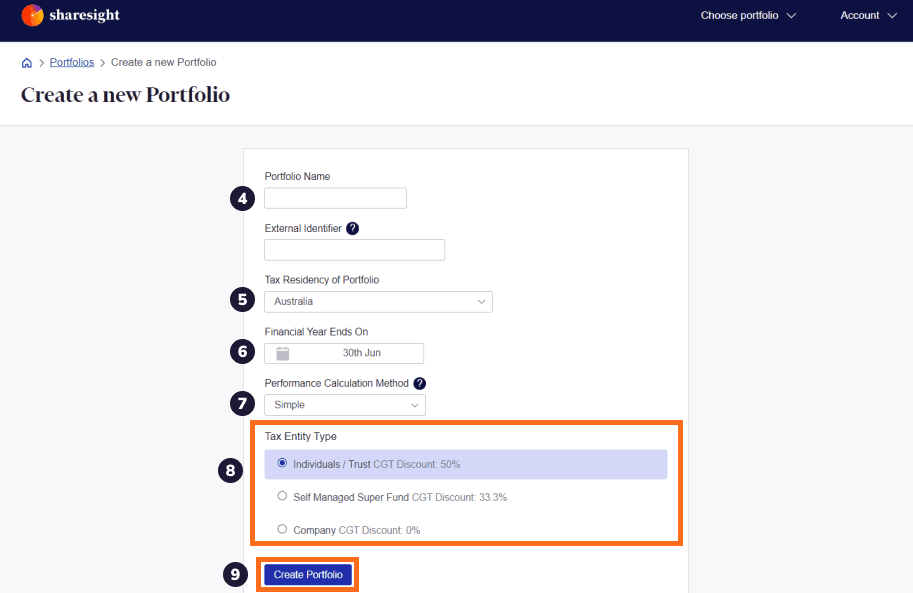 Sharesight screenshot