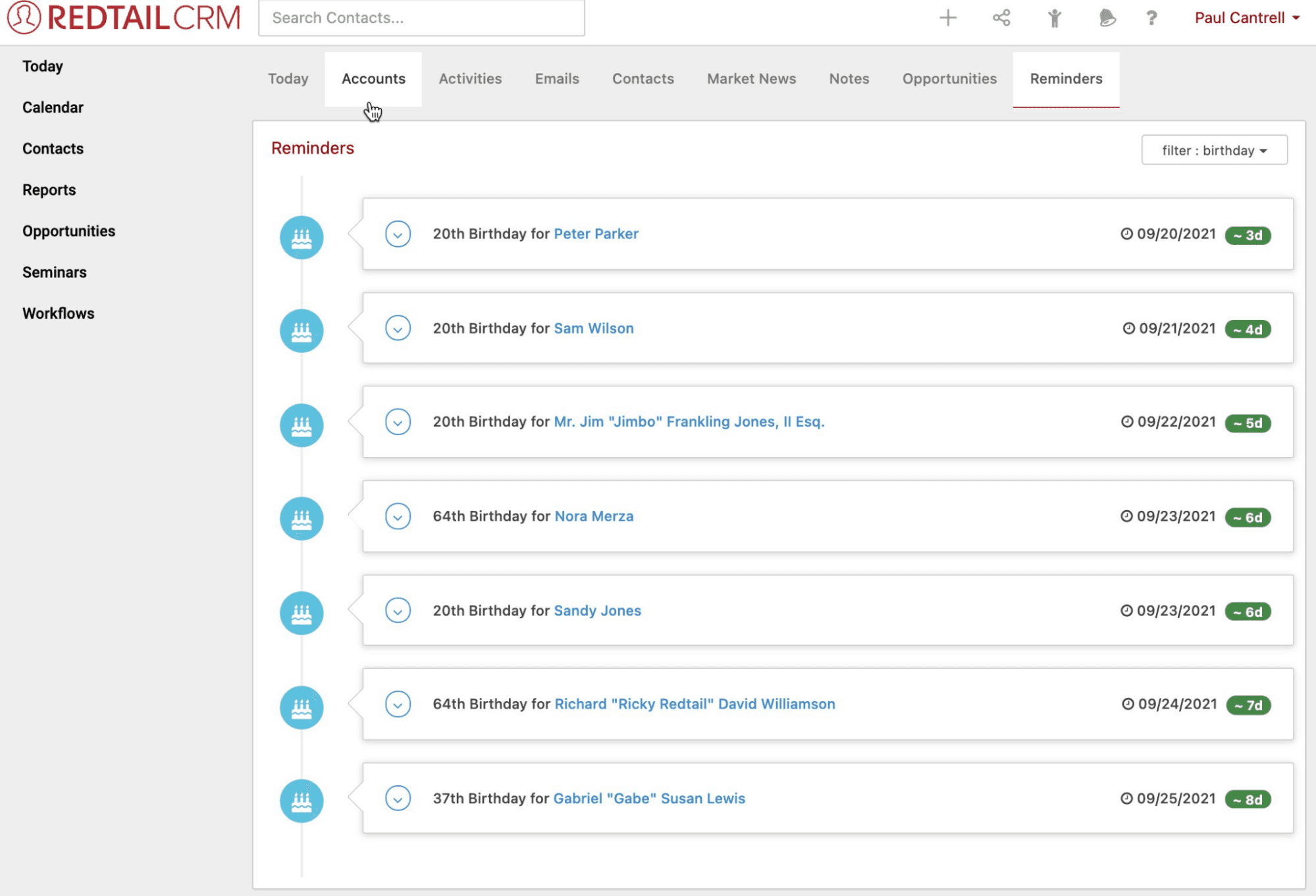 Redtail CRM screenshot