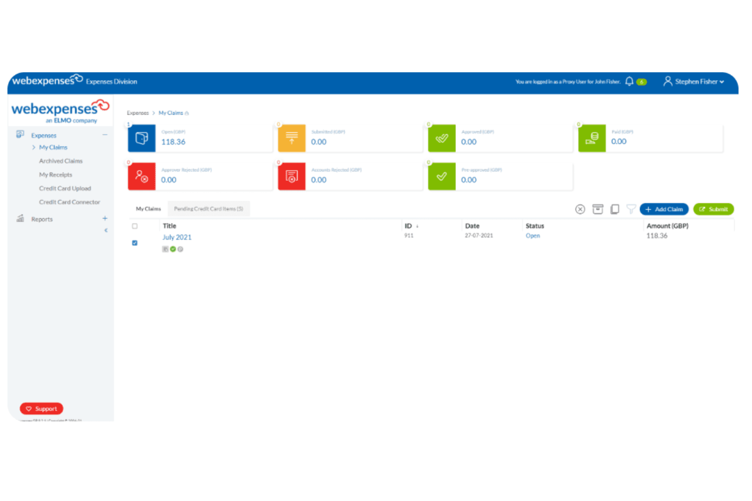 Webexpenses screenshot