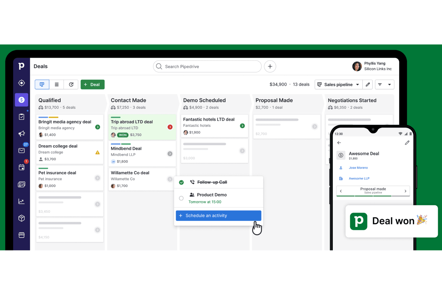 Pipedrive CRM screenshot