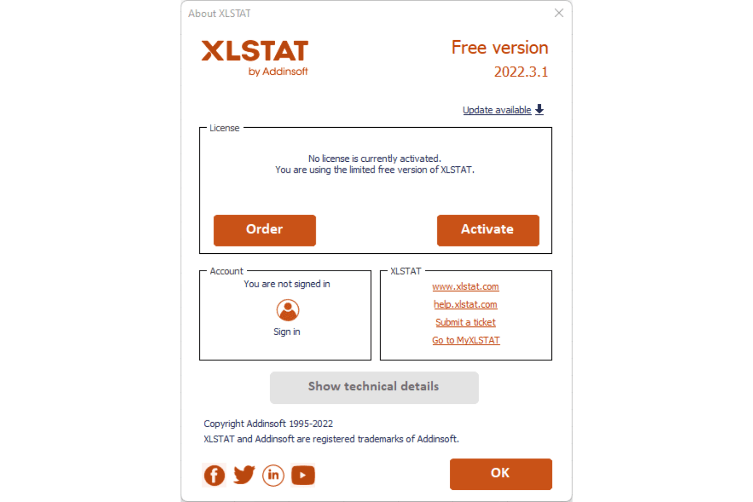 XLSTAT screenshot
