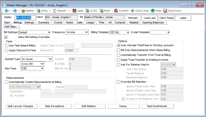 PCLaw screenshot