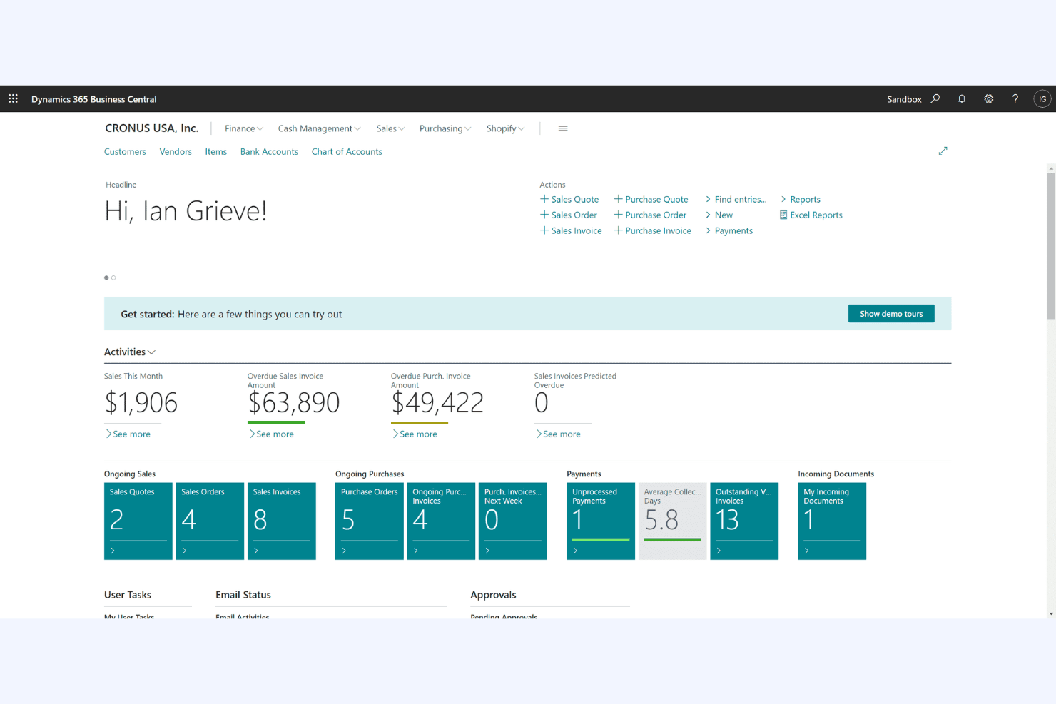 Microsoft Dynamics 365 Business Central screenshot