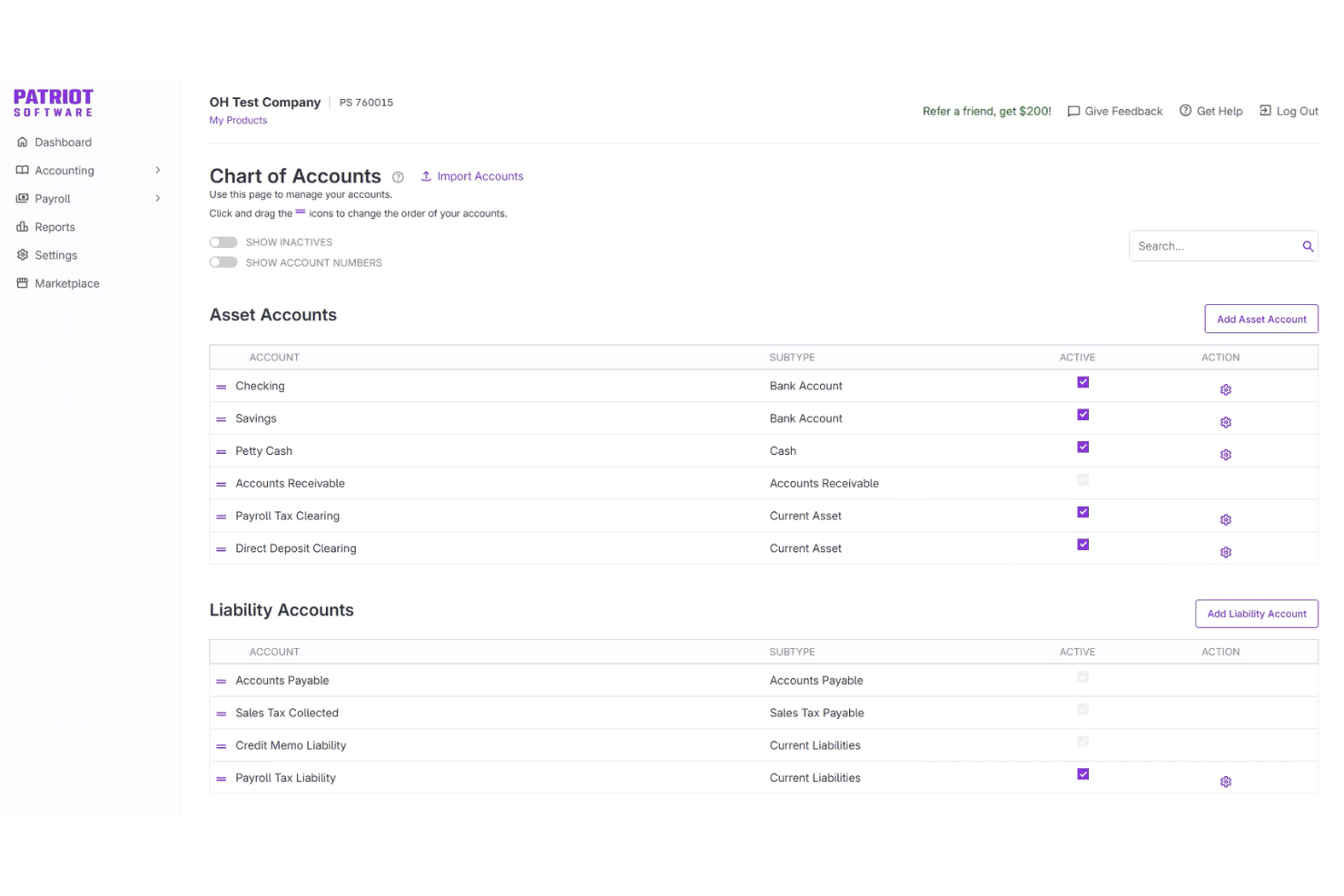 Patriot Accounting screenshot