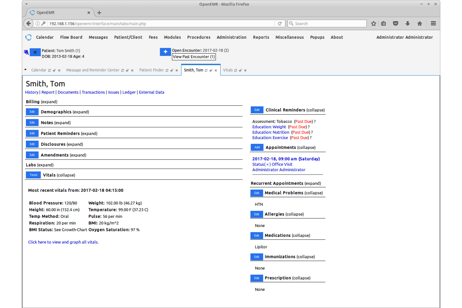 OpenEMR screenshot