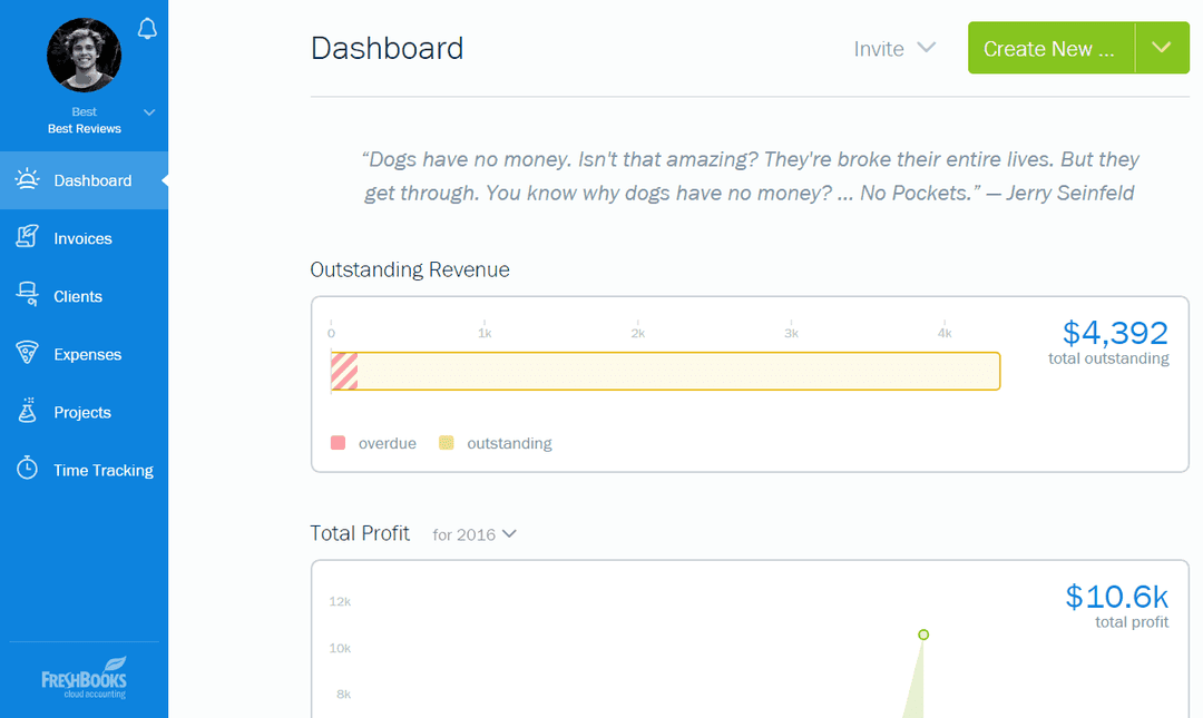 FreshBooks simplifies invoicing, expenses, and time tracking for freelancers.