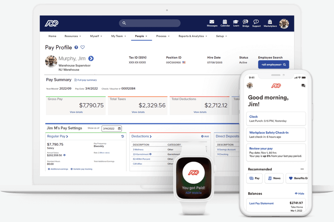 Monitors payroll, attendance, tasks, and team activity in real time.