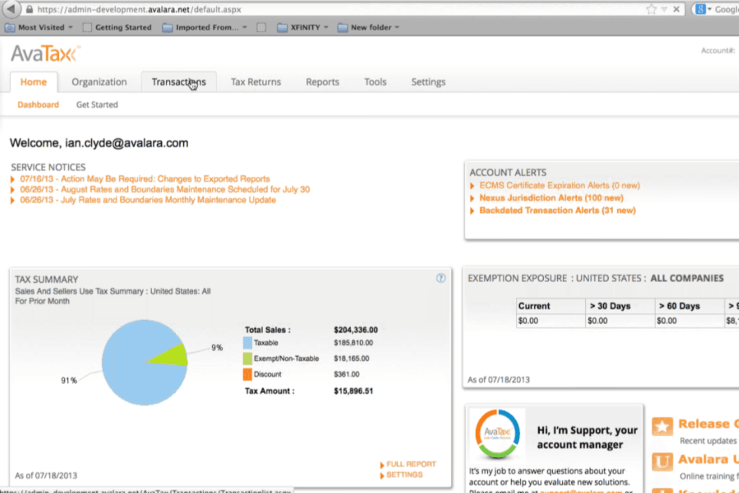 Avalara automates tax calculation, compliance, and filing for businesses.