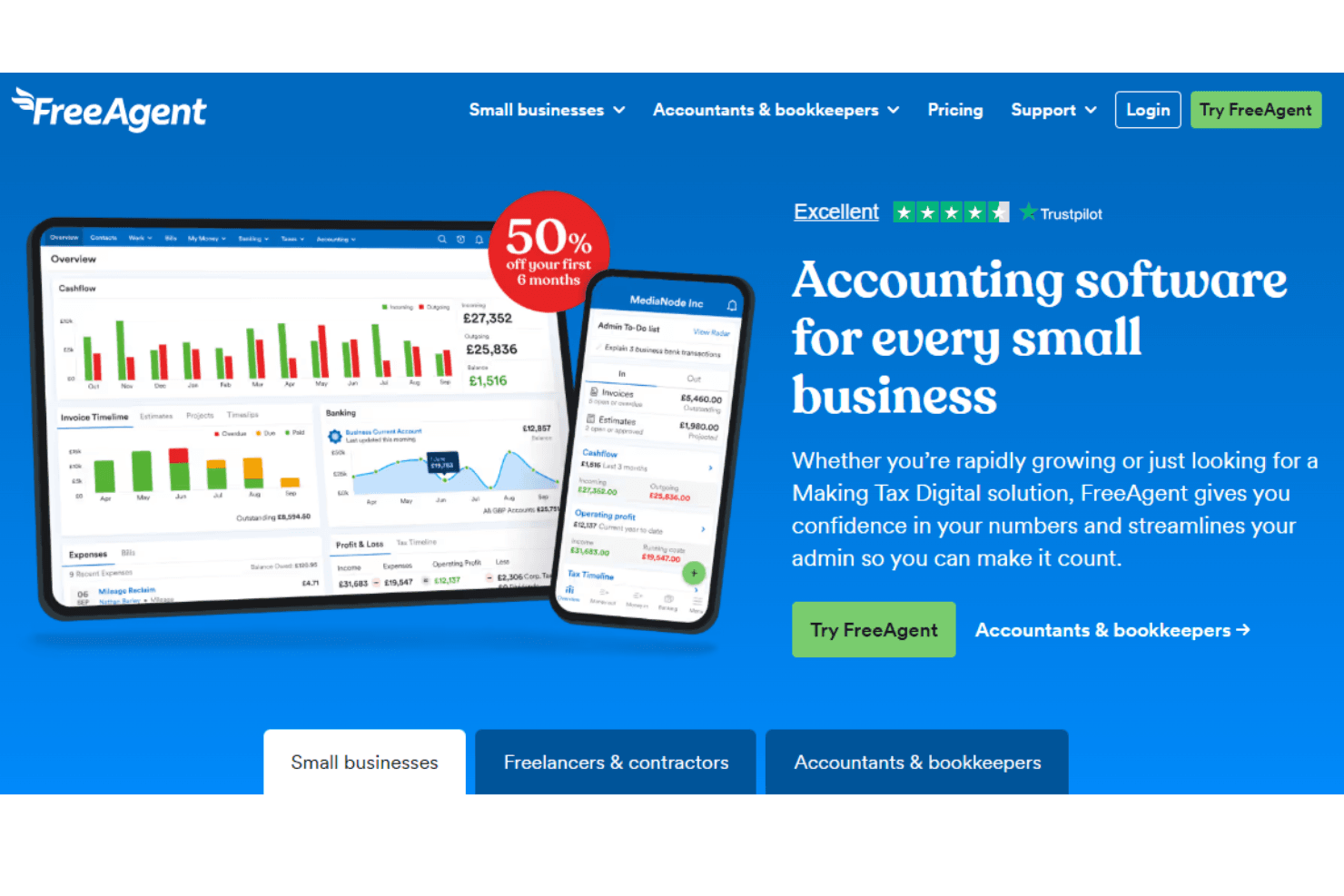 Cloud accounting for freelancers to manage invoices, expenses, and taxes.