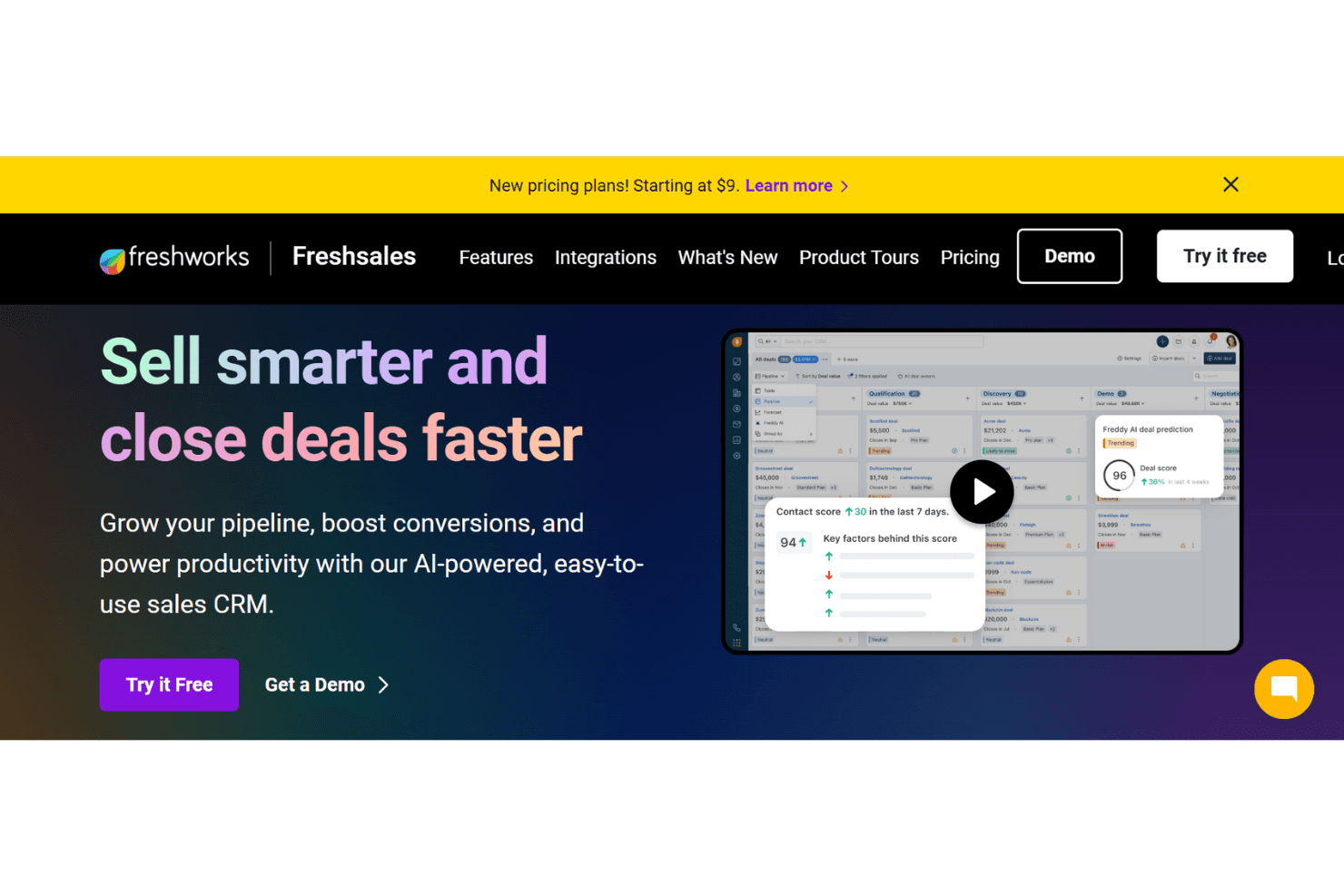 Freshsales CRM streamlines sales, finance data, and forecasting for mid-sized teams.