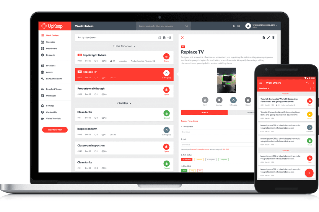 UpKeep tracks, maintains, and manages fixed assets in one platform.