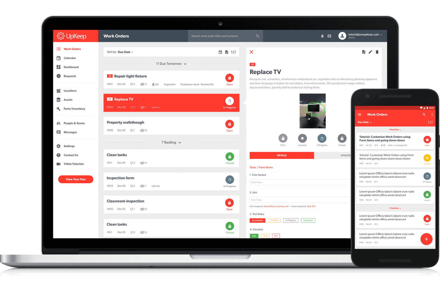 UpKeep tracks, maintains, and manages fixed assets in one platform.