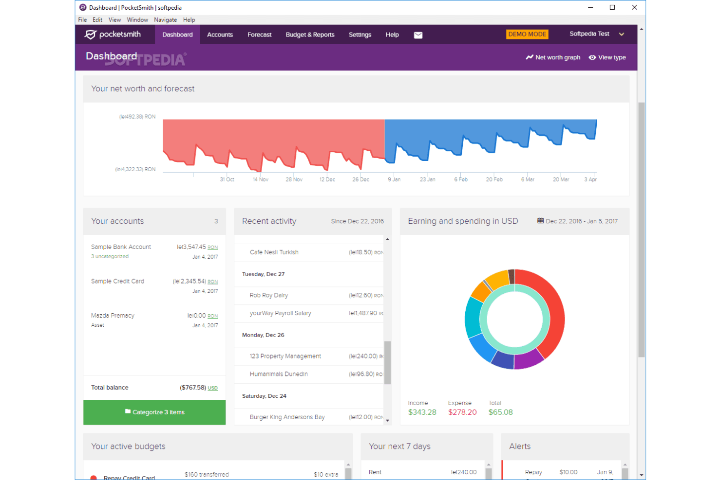 PocketSmith tracks budgets and forecasts finances to give users detailed planning insights.