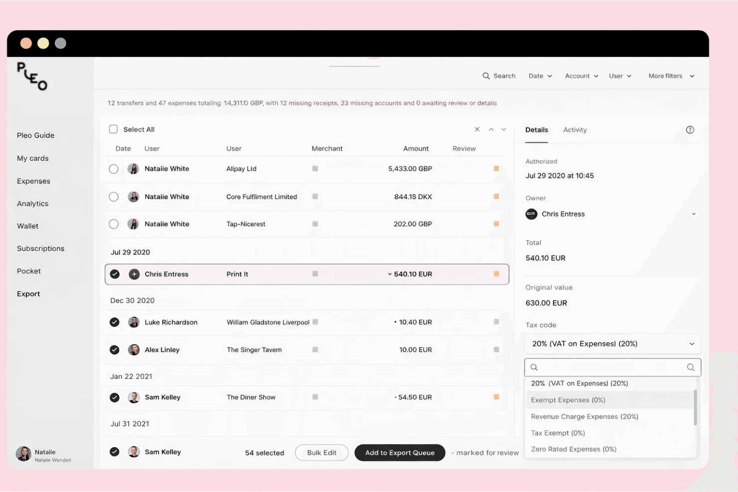 Pleo automates expense tracking with real-time spend visibility.