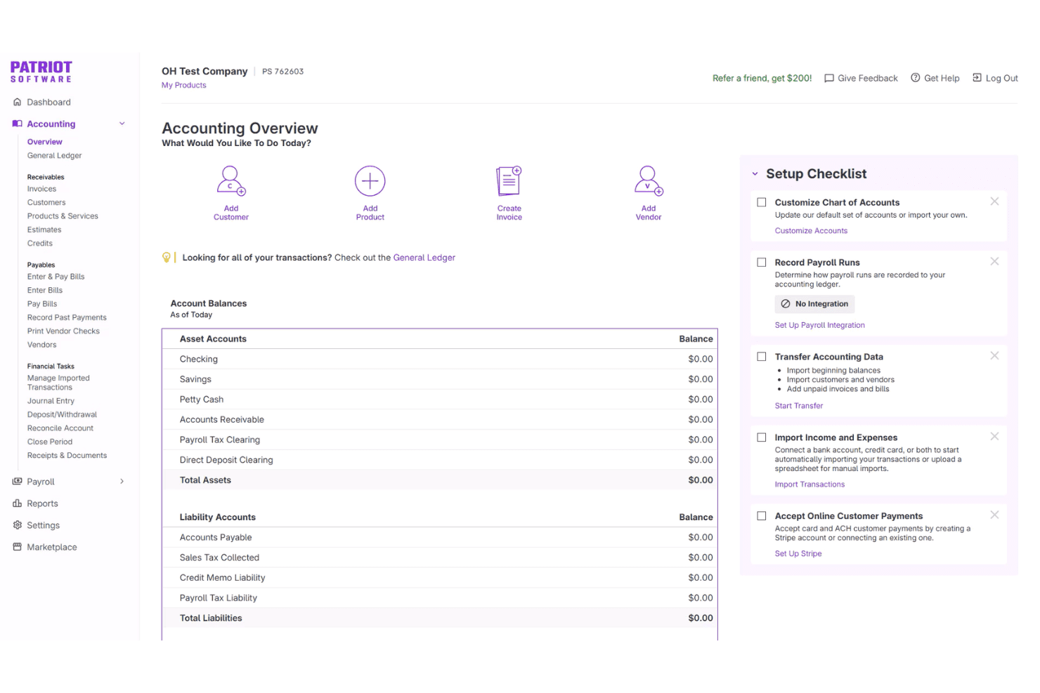 Tracks income, expenses, payroll, and taxes for small businesses.