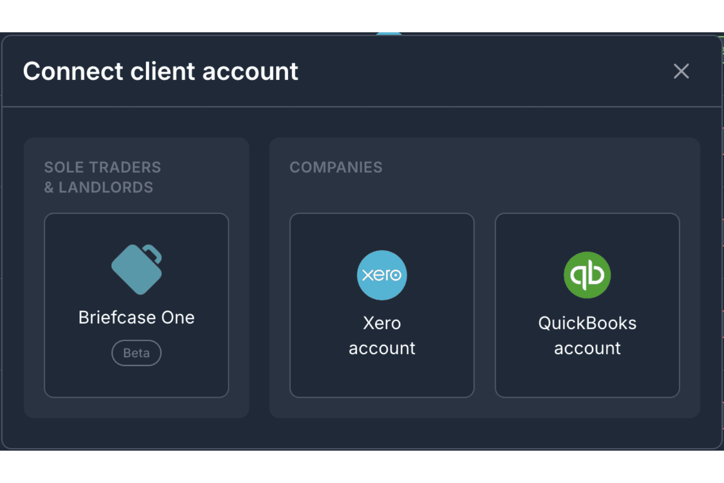 Briefcase integrations with Xero and QuickBooks featuring automated accounting synchronization, transaction publishing, financial data integration, bookkeeping automation, and AI-powered accounting workflows.