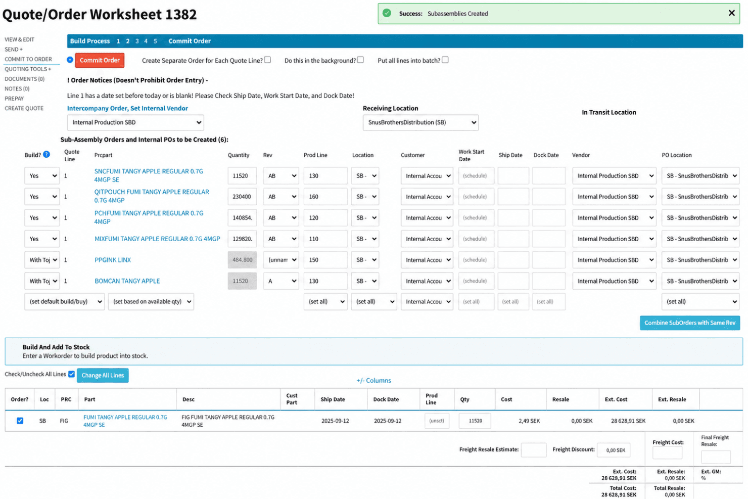 Cetec ERP quoting and order management with sales orders and revisions