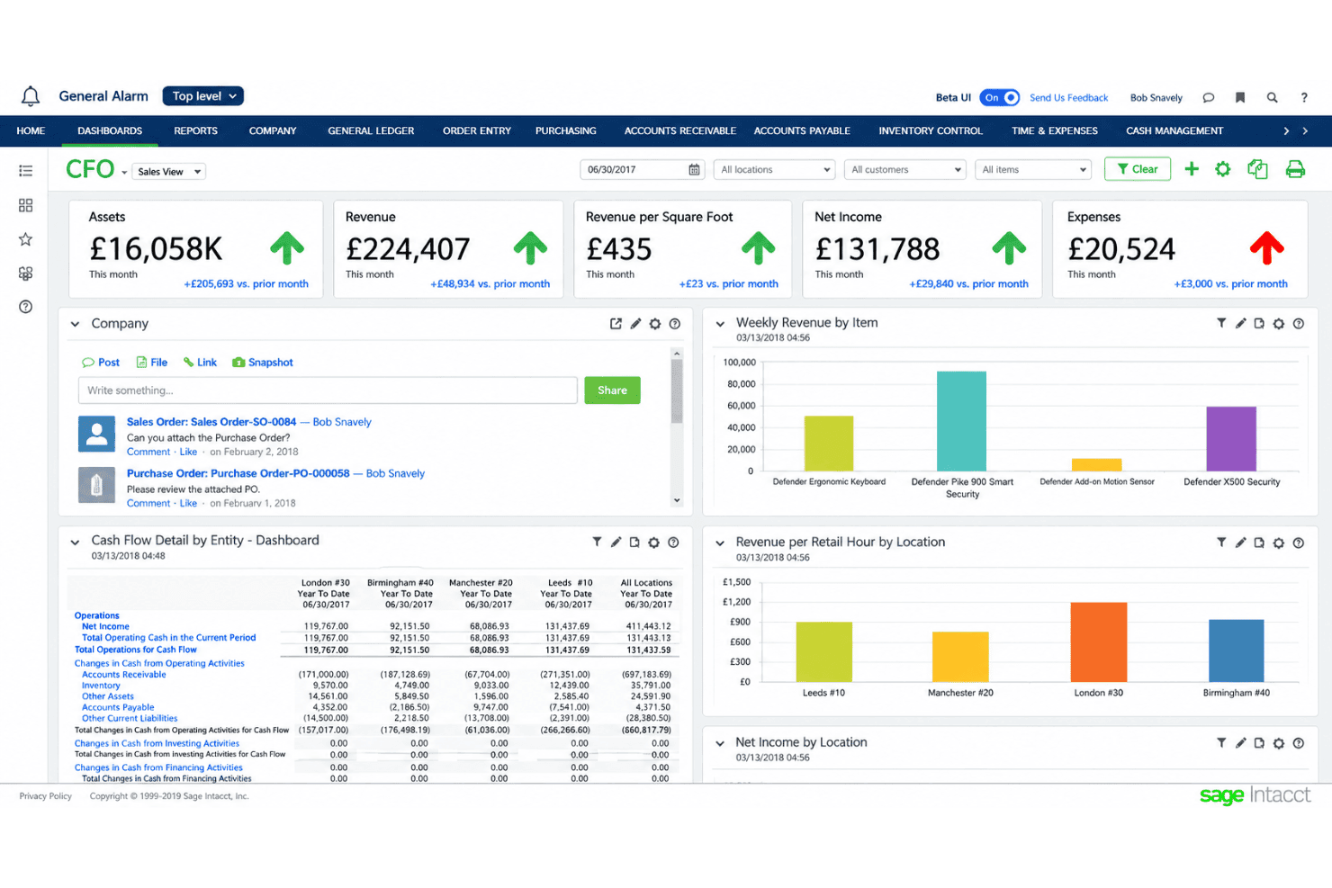 Sage Intacct multi-entity consolidation with currencies and locations.