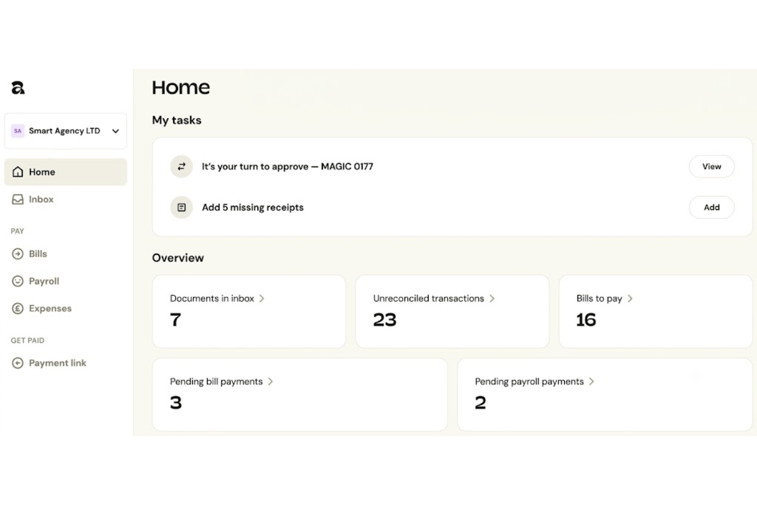Apron AI accounting software simplifies accounts payable workflows.
